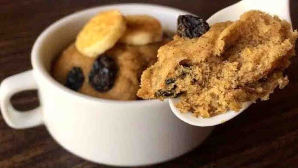Microwave Banana Cake, homemade and freshly served
