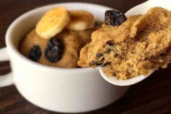 Microwave Banana Cake, homemade and freshly served