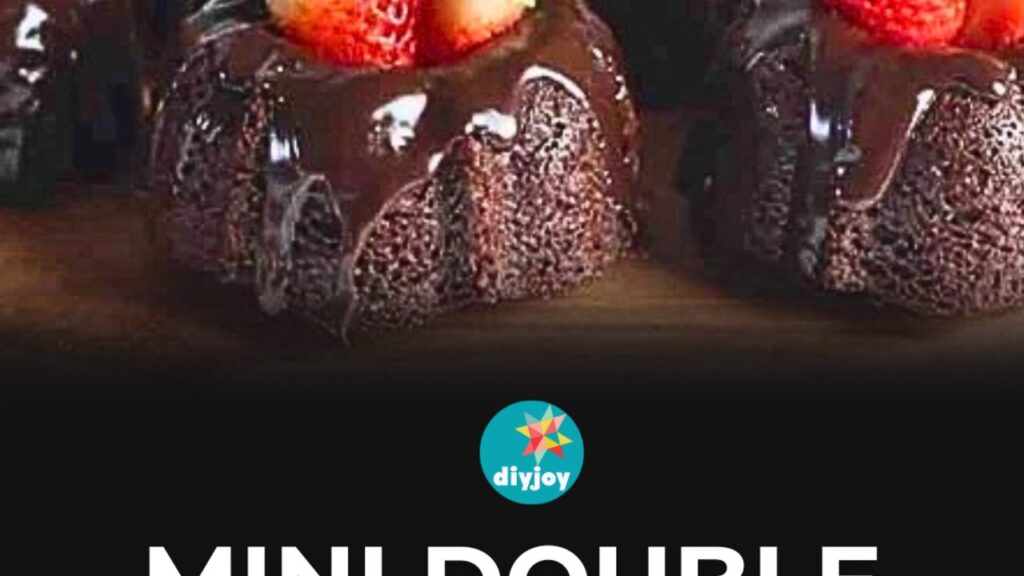 Mini Double Chocolate Bundt Cakes, homemade and freshly served