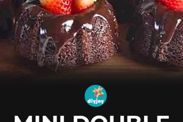 Mini Double Chocolate Bundt Cakes, homemade and freshly served