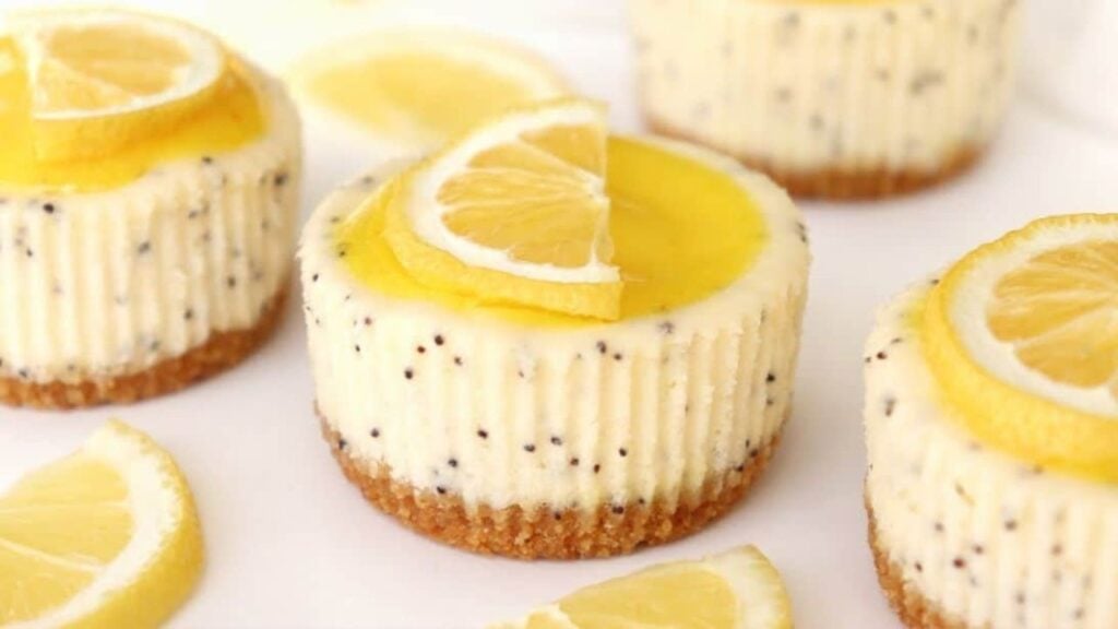 Mini Lemon Cheesecake, homemade and freshly served
