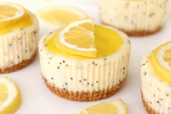 Mini Lemon Cheesecake, homemade and freshly served