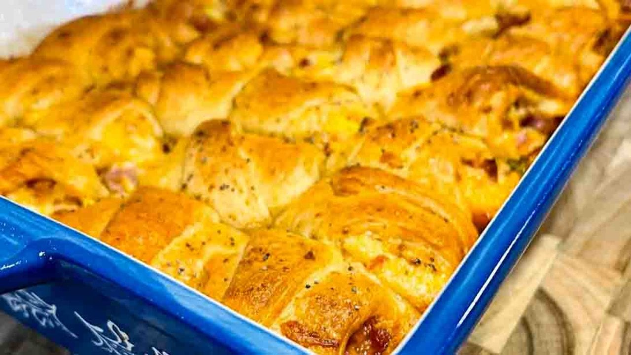 Mississippi Sin Crescents Recipe Mississippi sin crescents filled with ham, cream cheese, cheddar and Swiss, baked under a poppy seed glaze