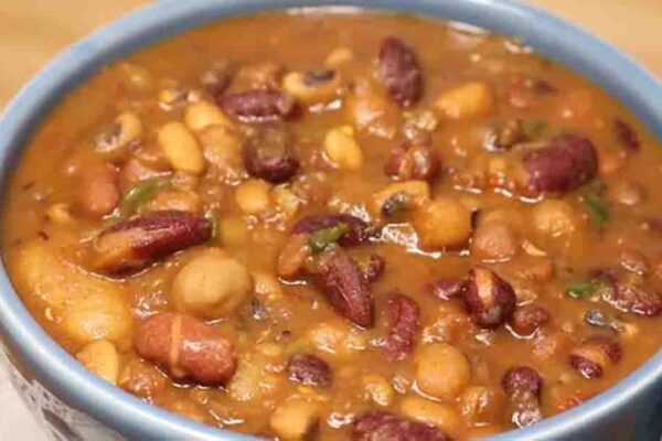 Hearty Mixed Bean Stew, homemade and freshly served