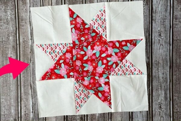 Finished Modified Double Friendship Star Quilt Block, a completed DIY project