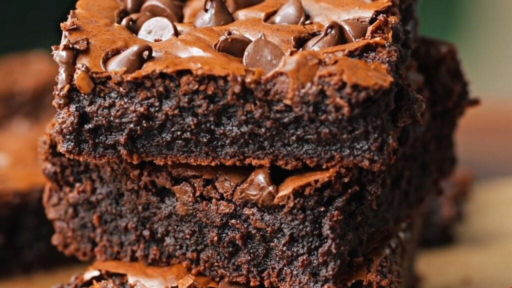 Moist and Fudgy Brownies, homemade and freshly served