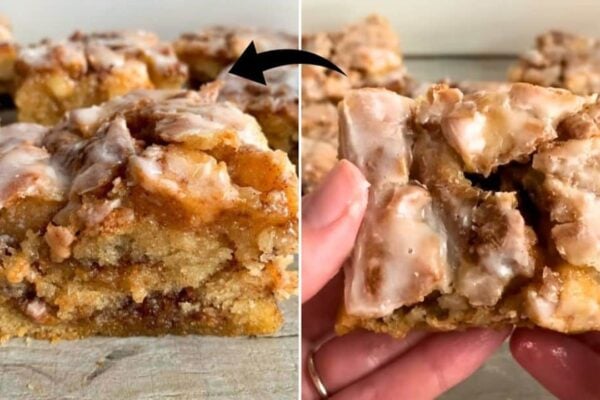 Moist Cinnamon Apple Cake, homemade and freshly served