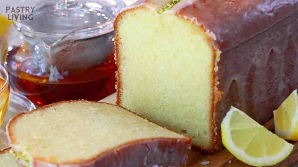 Moist Lemon Pound Cake From Scratch, homemade and freshly served