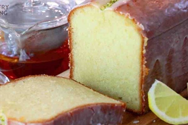 Moist Lemon Pound Cake From Scratch, homemade and freshly served