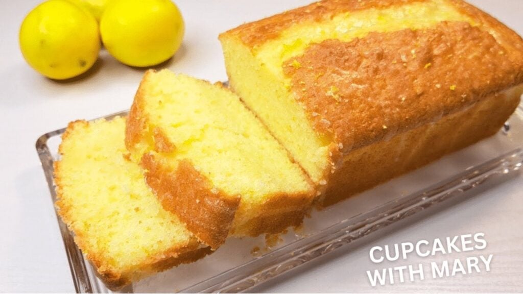 Moist Vanilla Lemon Pound Cake, homemade and freshly served