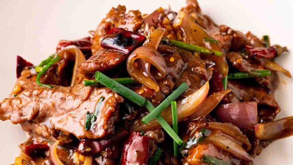 Mongolian Beef Stir-Fry, homemade and freshly served