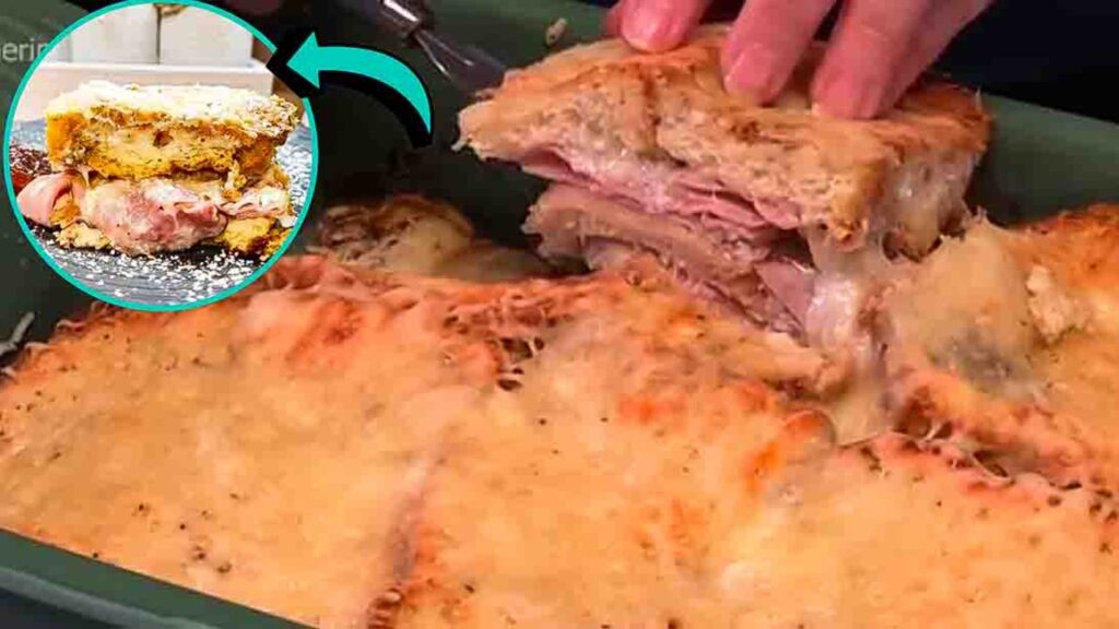 Monte Cristo Breakfast Casserole, homemade and freshly served