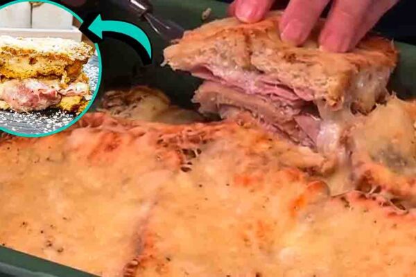 Monte Cristo Breakfast Casserole, homemade and freshly served