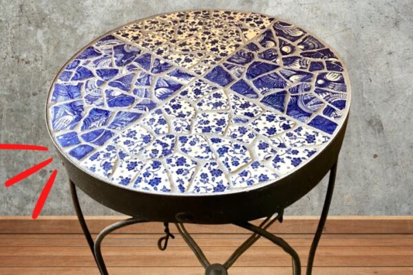 Finished a Mosaic Table From Plates and Ceramics, a completed DIY project
