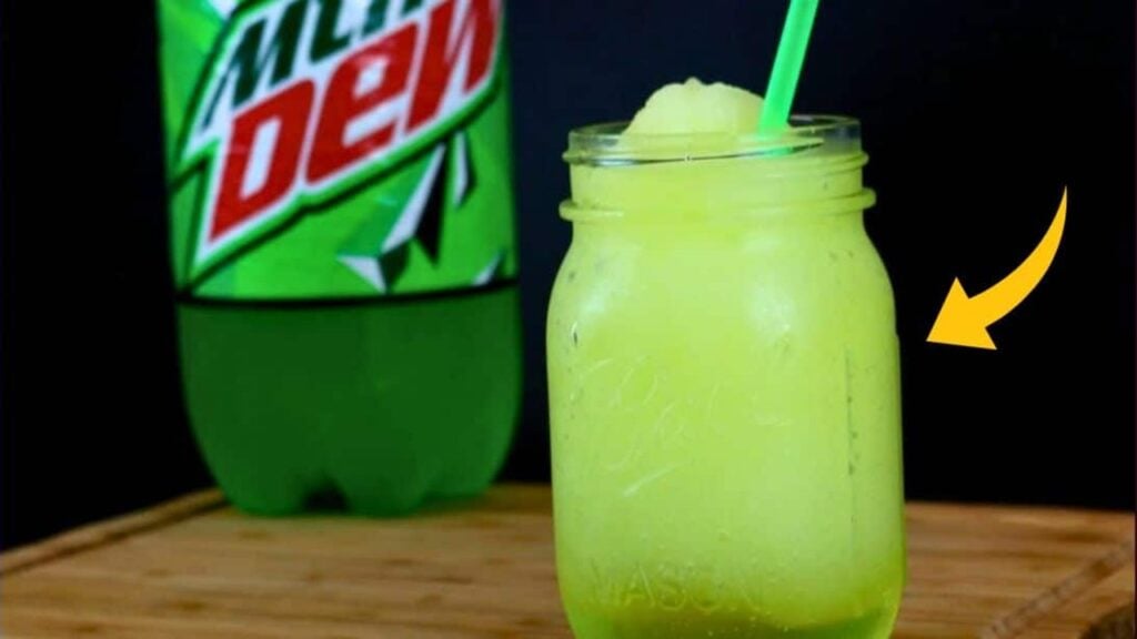 Mountain Dew Slushie, homemade and freshly served