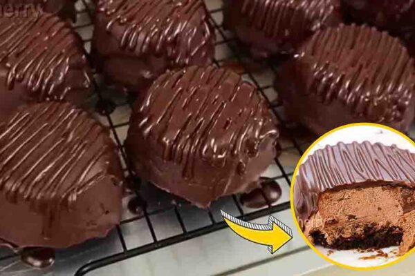 Chocolate-Covered Mousse Cake, homemade and freshly served
