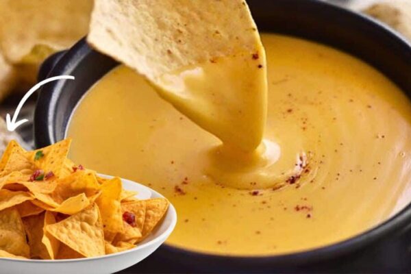 5-Minute Nacho Cheese Dip, homemade and freshly served