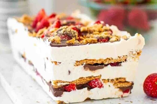 Neapolitan Icebox Cake, homemade and freshly served