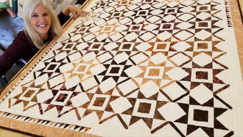 Finished New Year’s Star Quilt Block, a completed DIY project