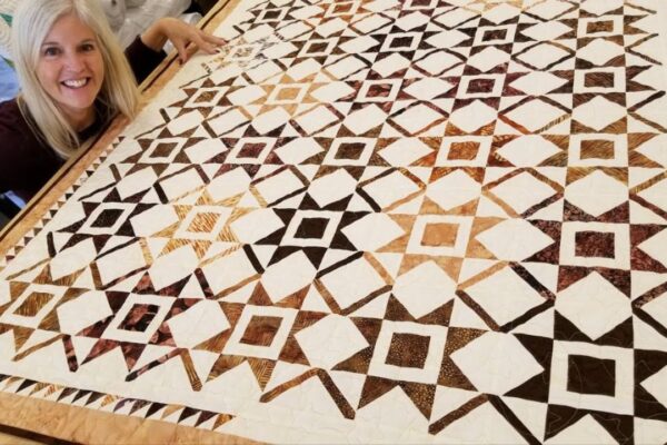 Finished New Year’s Star Quilt Block, a completed DIY project