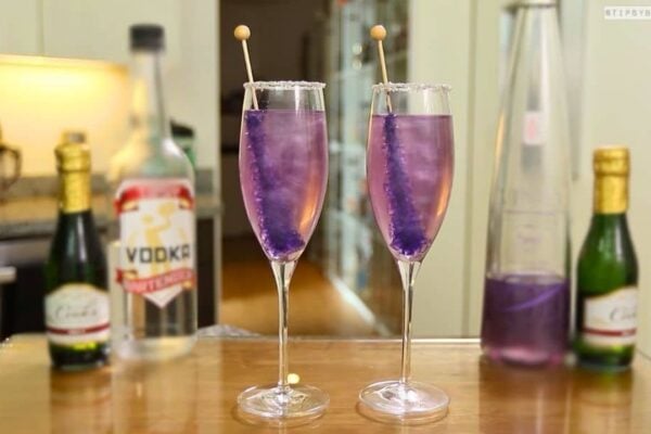 New Year’s Purple Shimmering Champagne