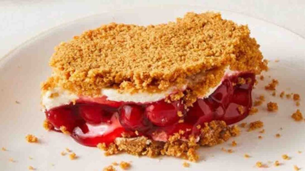 No-Bake Cherry Yum-Yum, homemade and freshly served