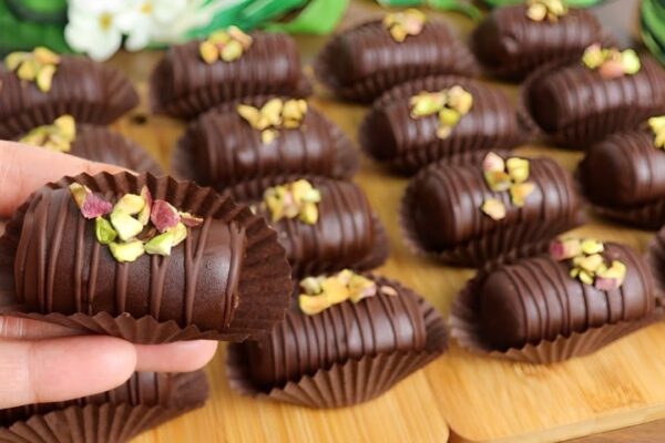 No-Bake Chocolate Dessert, homemade and freshly served