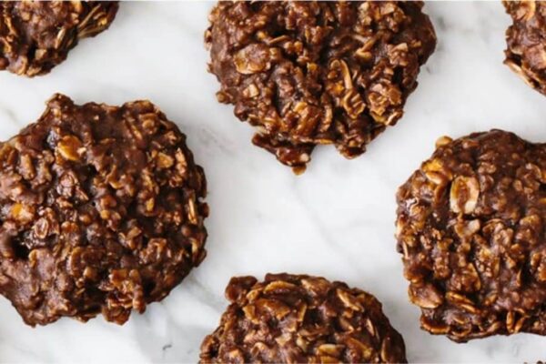 7-Ingredient No-Bake Chocolate Oatmeal Cookie, homemade and freshly served