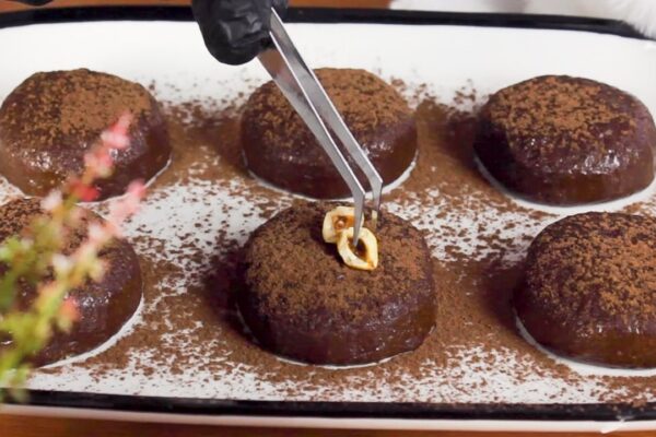 No-Bake Chocolate Truffle Dessert, homemade and freshly served