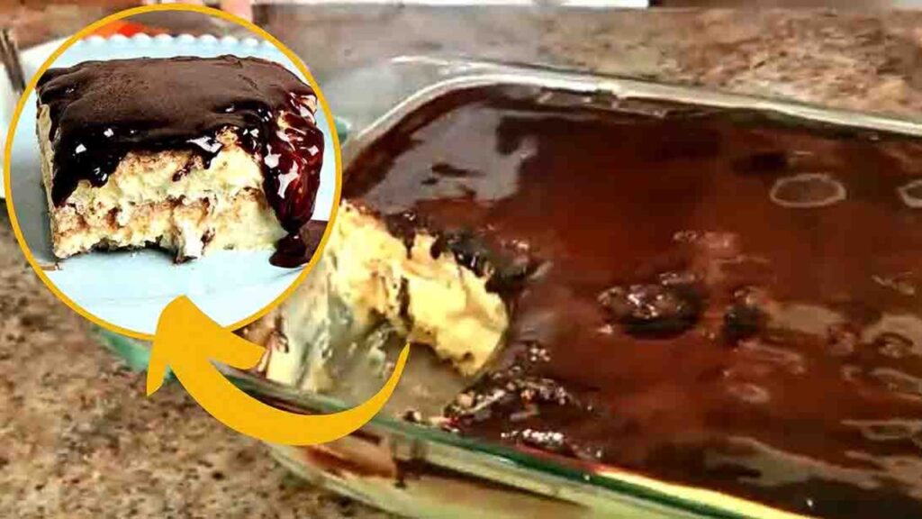No-Bake Eclair Dessert, homemade and freshly served