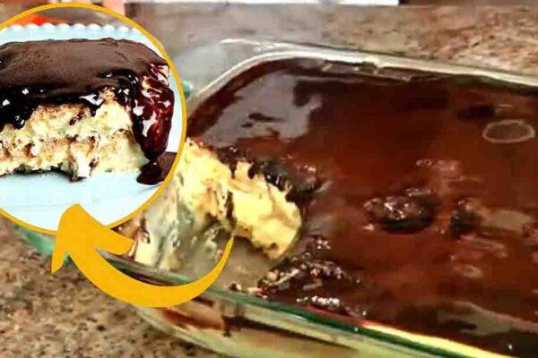 No-Bake Eclair Dessert, homemade and freshly served