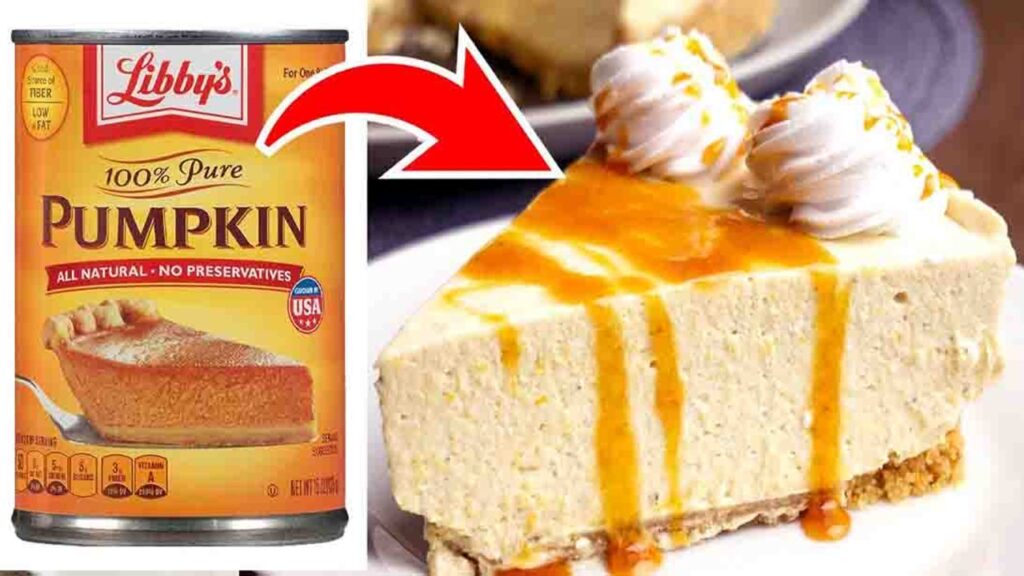 No-Bake Pumpkin Cheesecake, homemade and freshly served