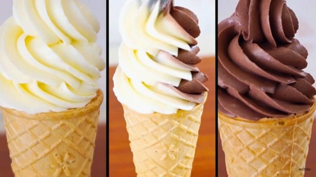 No-Machine Soft Serve Ice Cream, homemade and freshly served