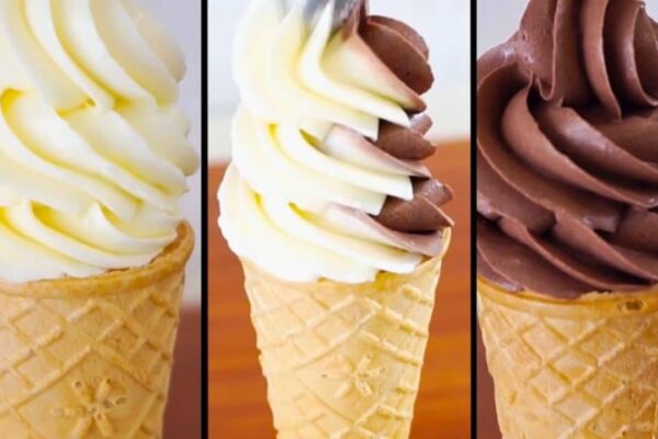 No-Machine Soft Serve Ice Cream, homemade and freshly served