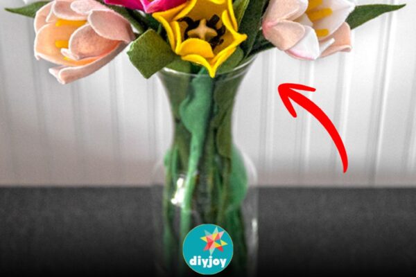 Finished No-Sew DIY Fabric Felt Tulips, a completed DIY project