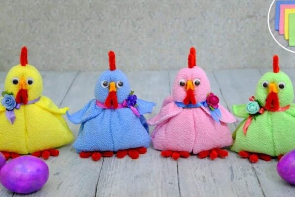 No-Sew Easter Chicken Towel, homemade and freshly served