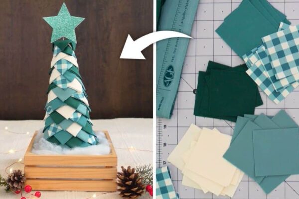 Finished No-Sew Fabric Christmas Tree, a completed DIY project