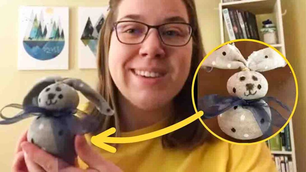 Finished No-Sew Sock Bunnies, a completed DIY project