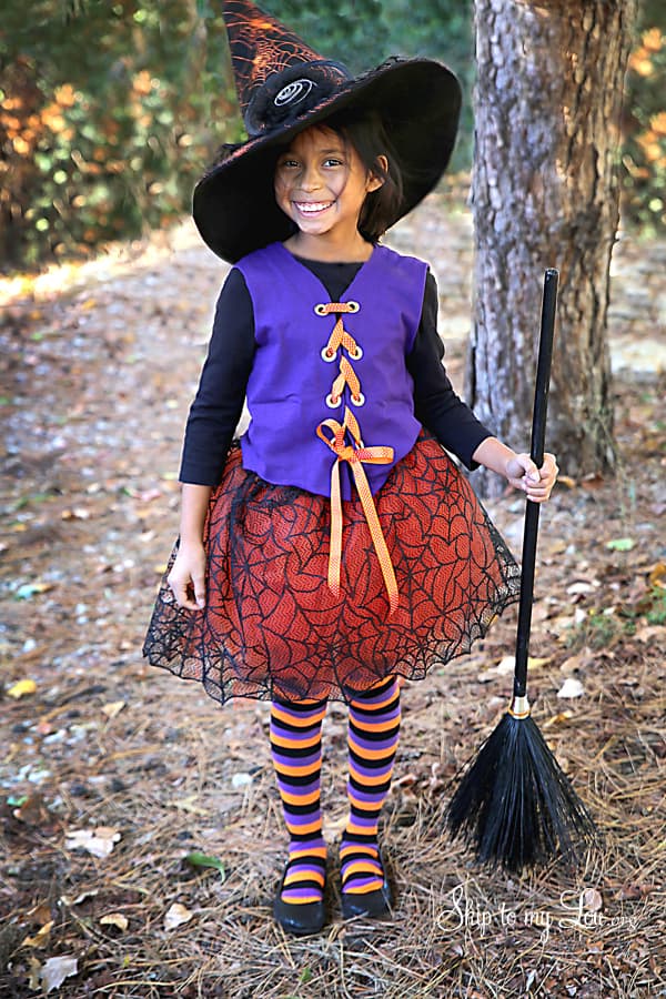 DIY Halloween Costumes - No-Sew Witch Costume - Easy Kids Costume