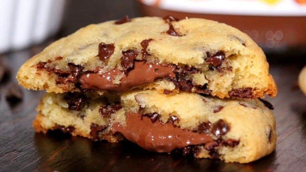 Nutella Chocolate Chip Cookies, homemade and freshly served