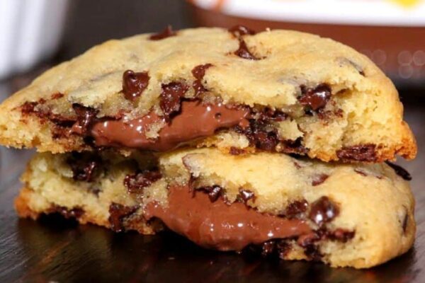 Nutella Chocolate Chip Cookies, homemade and freshly served