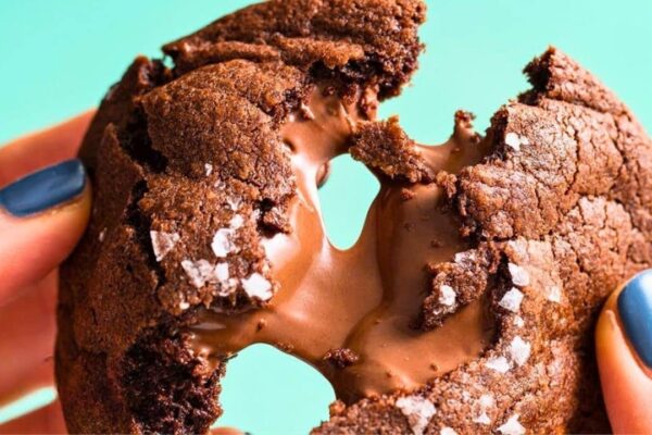 Nutella Stuffed Cookies, homemade and freshly served