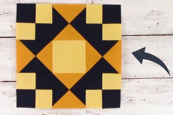 Finished Ohio Trail Quilt Block, a completed DIY project