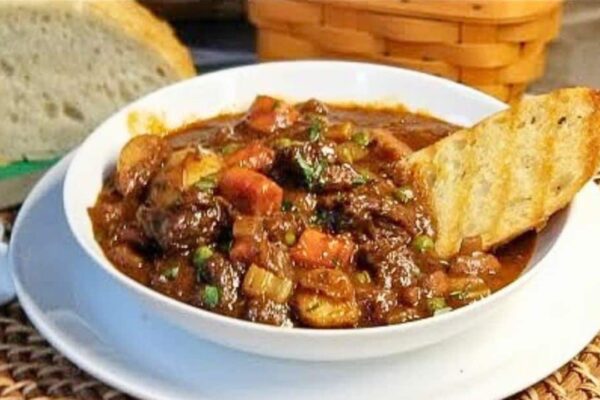 Old Fashioned Beef Stew, homemade and freshly served