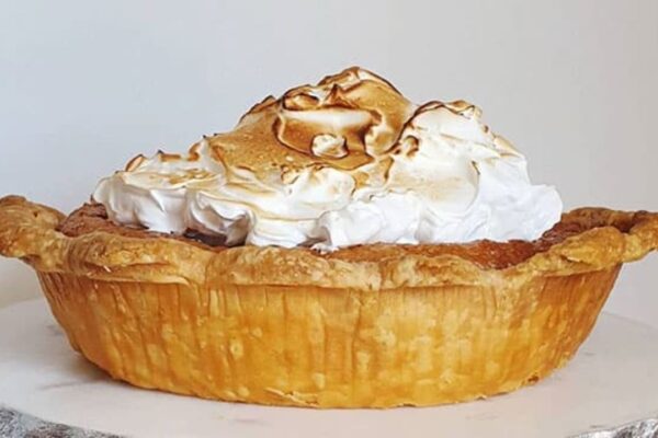Old Fashioned Butterscotch Pie With Meringue, homemade and freshly served