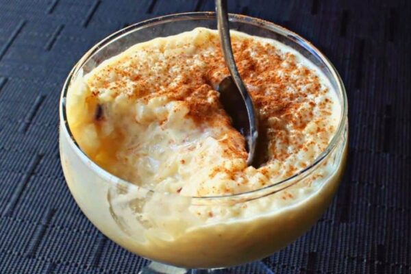 Old-Fashioned Creamy Rice Pudding, homemade and freshly served