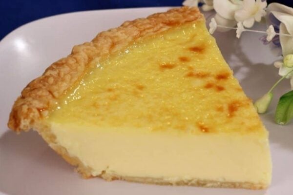 Old-Fashioned Custard Pie, homemade and freshly served