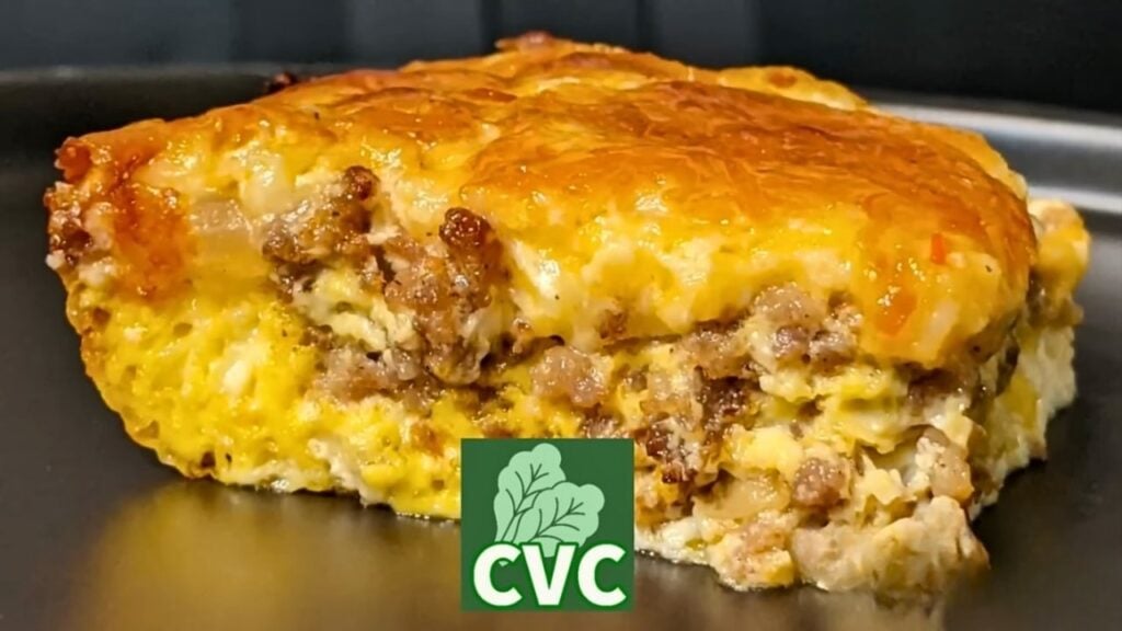 Old-Fashioned Fireman's Breakfast Casserole, homemade and freshly served