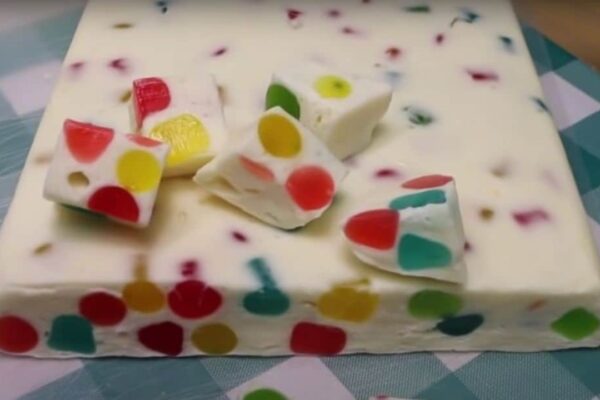 Old Fashioned Jelly Nougat Candy, homemade and freshly served