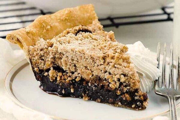 Old-Fashioned Shoo Fly Pie, homemade and freshly served